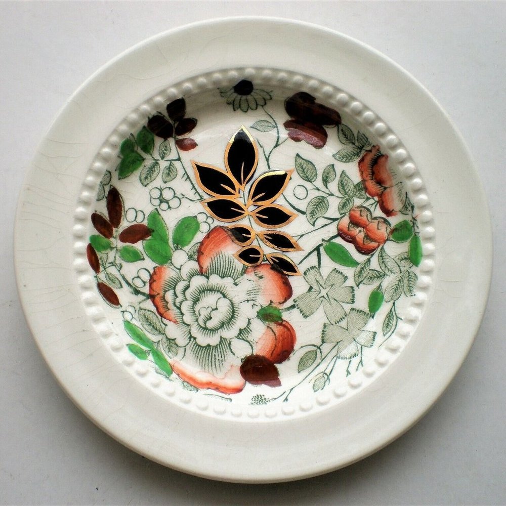 Antique Vintage Royal Cauldon England Floral Trinket Plate Dish Tray